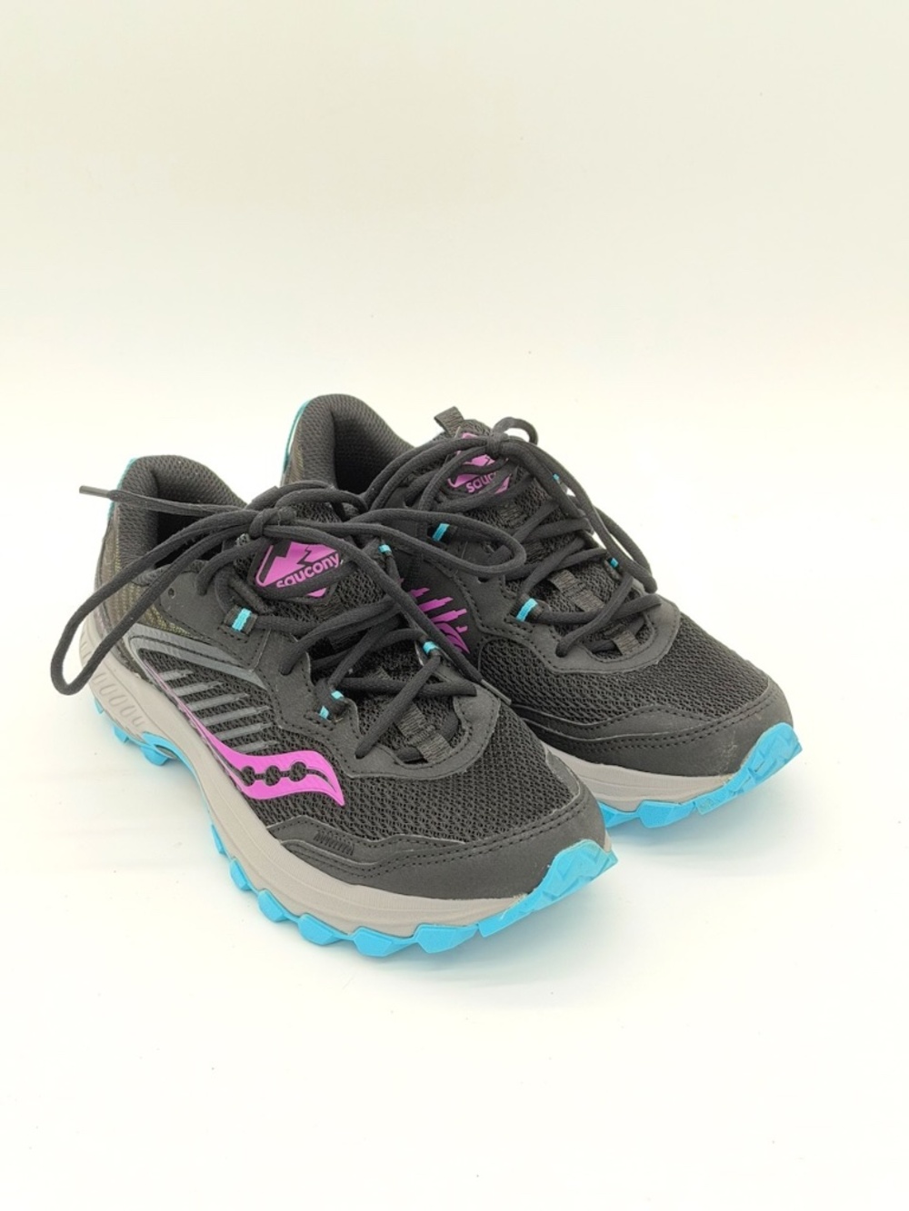 Saucony Womens Excursion TR15 Trail Running Shoes Black Pink Blue Size 6.5